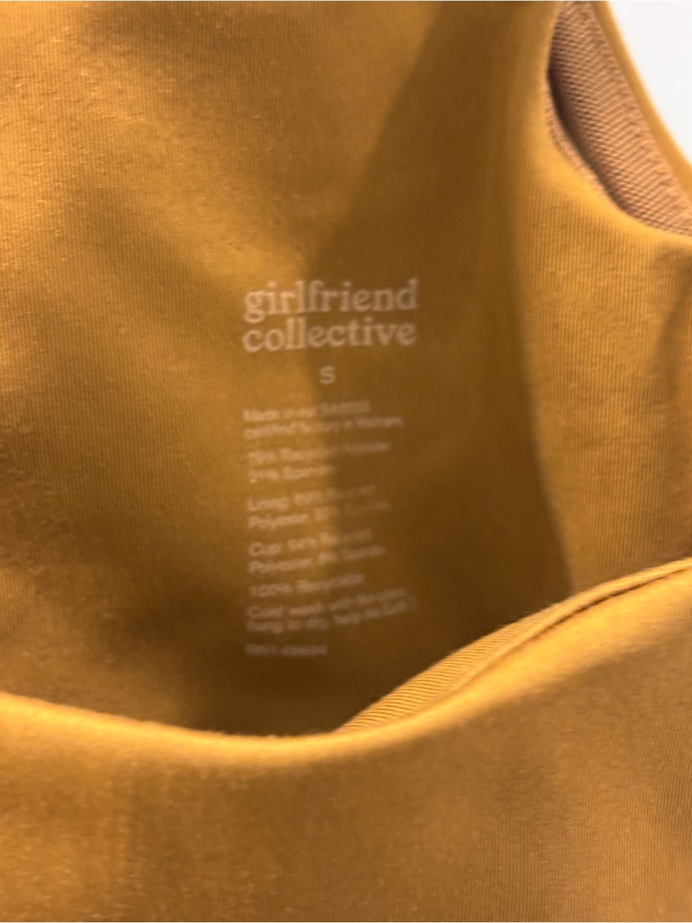 Girlfriend Collective Women’s Lou V-Back Sports Bra Size Small Saddle/Dark Gold - Picture 3 of 5
